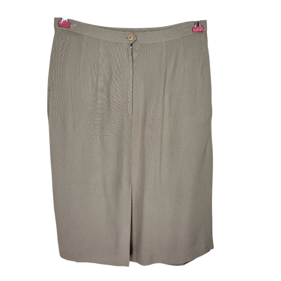 Le Suit Petite Skirt Suit Size 12P Tan Pink White Check Short Sleeve Blazer - Picture 7 of 10